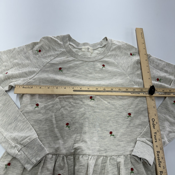 t.la Sweater Womens X‎ Small Embroidered Rosebud Peplum Sweatshirt Anthropologie - Picture 7 of 8